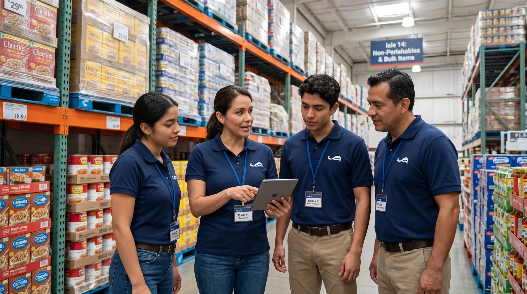 Equipo recibiendo capacitación en punto de venta